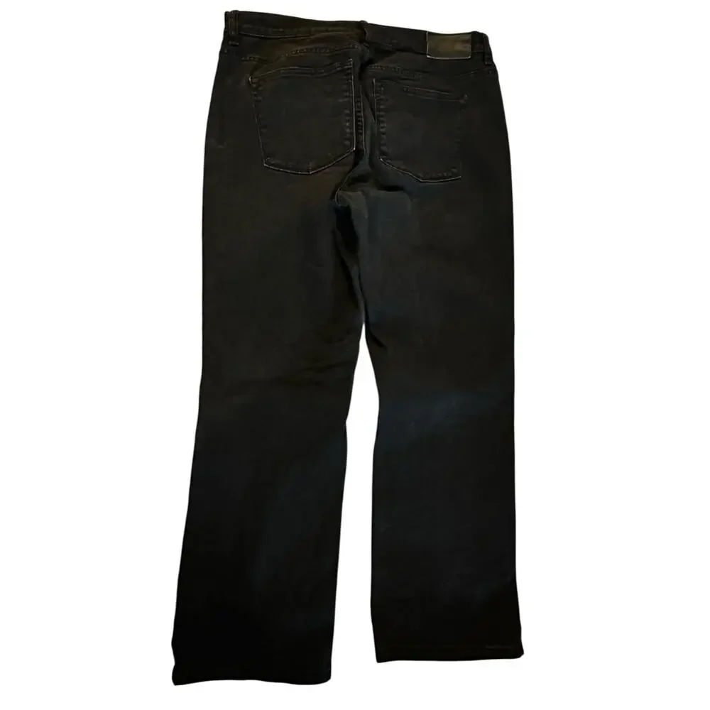 Lauren Ralph Lauren Women’s Black Jeans Size 12 Petite Stretch Wide Leg Denim_2